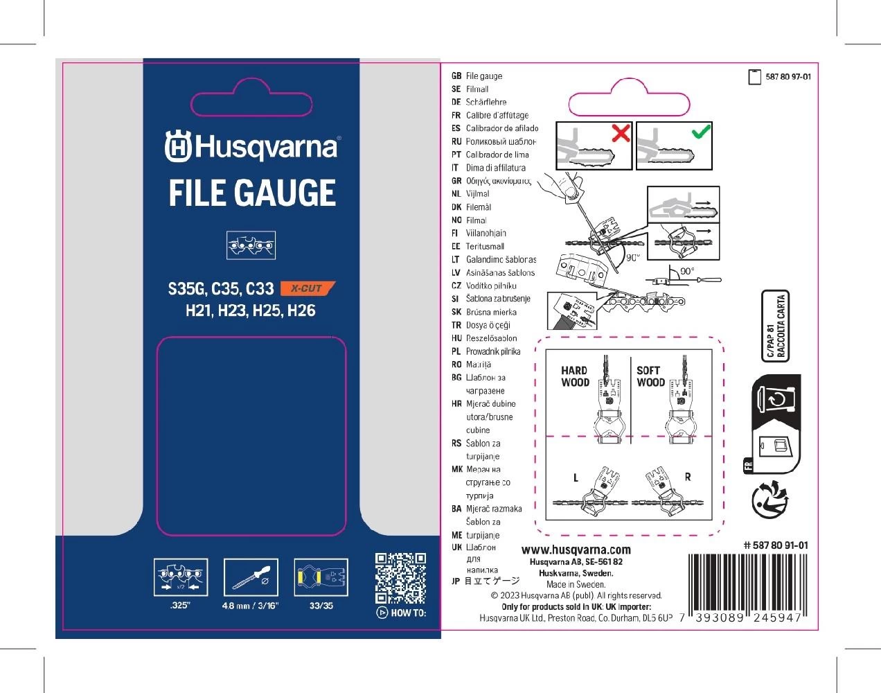 Husqvarna Sägekette 325x1,5x80VM XCUT C35 HQV 50cm 2 Husqvarna Sägekette 325x1,5x80VM XCUT C35 HQV 50cm – Bild 2