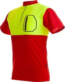 Zipp-Neck Shirt Kurzarm Pfanner XL/rot