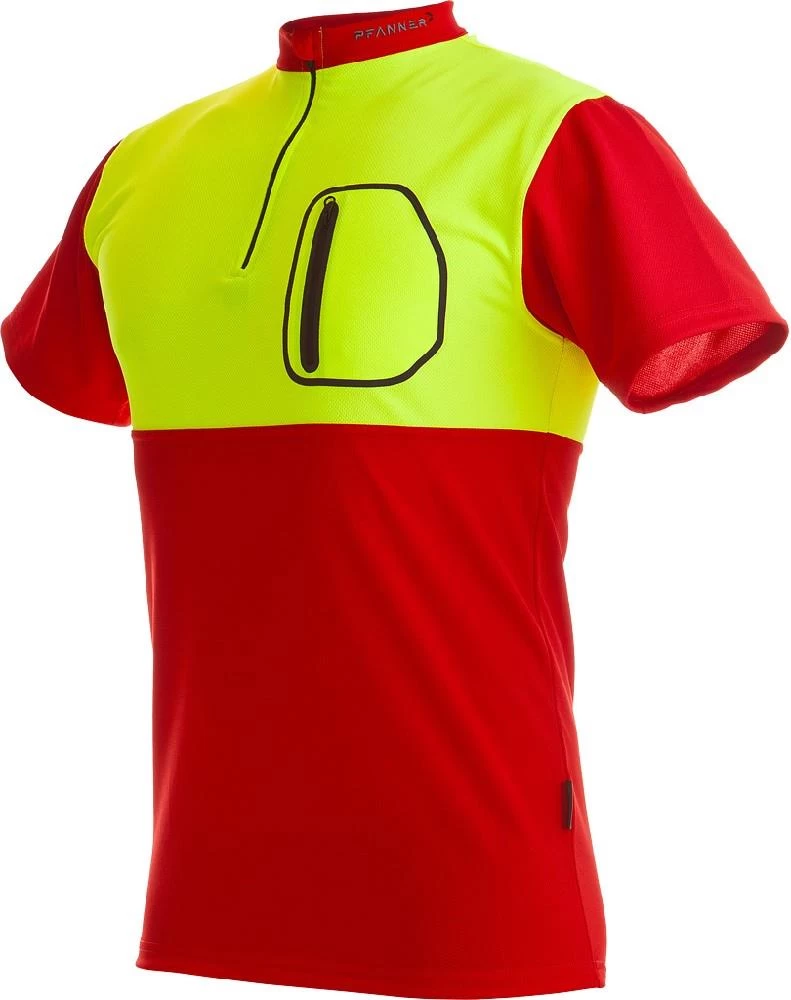 Zipp-Neck Shirt Kurzarm Pfanner XL/rot 1 Zipp-Neck Shirt Kurzarm Pfanner XL/rot