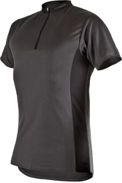 Zipp-Neck Shirt Kurzarm Pfanner XL/grau